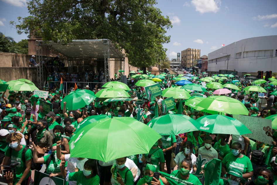 Manifestación para exigir el aborto legal, en Santo Domingo, República Dominicana, el 23 de mayo de 2021.